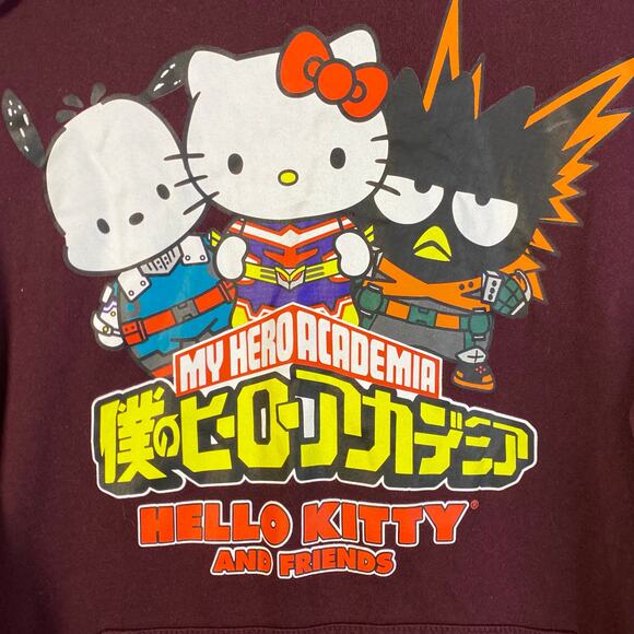 Hello Kitty My Hero Academia Hoodie Adult L Super Hero Kidcore Anime Streetwear - Picture 2 of 6